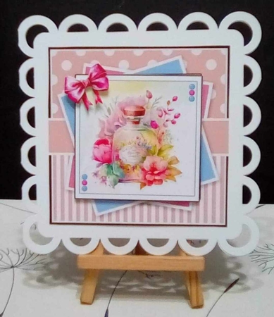Pretty Floral Perfume Bottles Card & Toppers Set by Benita Jenkinson