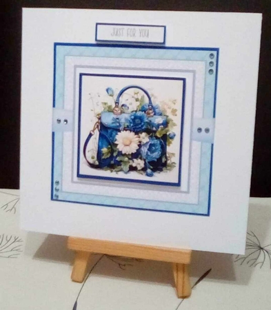 Blue and White Peony Handbag by Benita Jenkinson