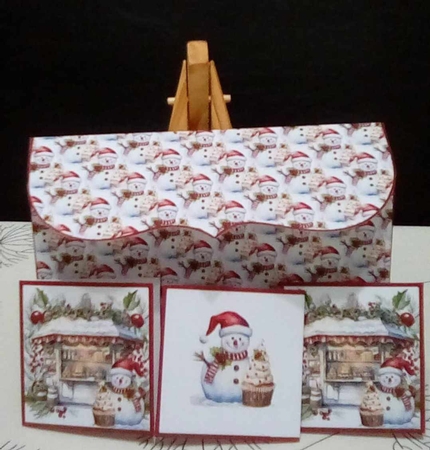 Christmas Snowman money wallet and gift tags by Benita Jenkinson