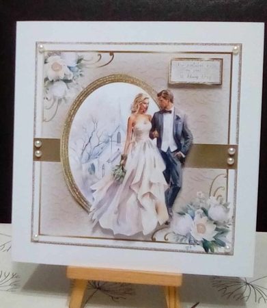 6x6 Wedding Champagne Card Front, Toppers, Decoupage & Sentiments by Benita Jenkinson
