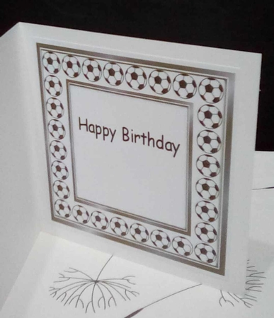 Boys Playing Football/Soccer 8x8 Card front/Toppers Mini Kit by Benita Jenkinson