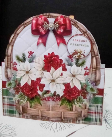 Christmas Floral Basket 02 Shaped Mini Page Kit by Benita Jenkinson