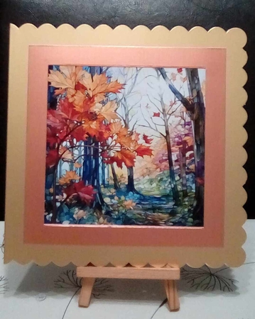 Fall Maple Leaf Stained Glass Card Fronts by Benita Jenkinson