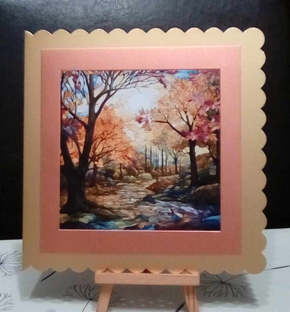 Fall Maple Leaf Stained Glass Card Fronts by Benita Jenkinson