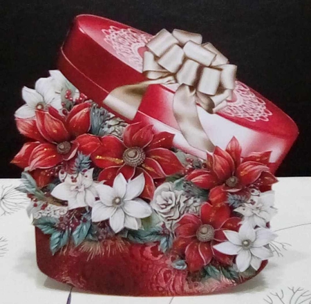 Christmas Floral Box Shaped Mini Page Kit by Benita Jenkinson