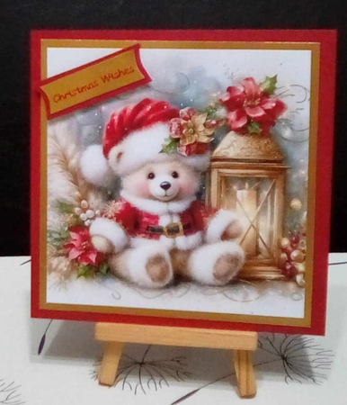 Christmas Teddy Lantern by Benita Jenkinson