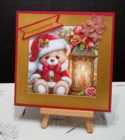 Christmas Teddy Lantern by Benita Jenkinson