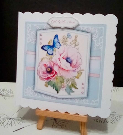 8x8 Mini Kit, Beautiful Pink Roses and Butterfly by Benita Jenkinson