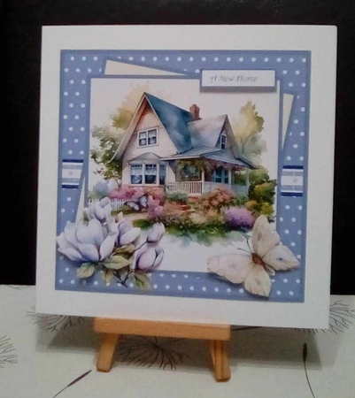 Country home 7x7 with decoupage and sentiment tiles, insert and toppers by Benita Jenkinson