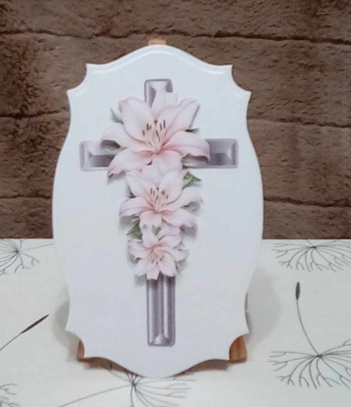 Sympathy Cross & Lilies by Benita Jenkinson