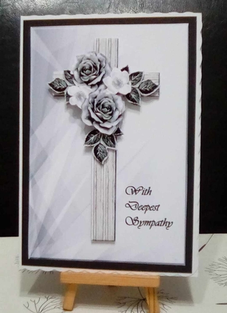 A5  Sympathy Cross & Roses by Benita Jenkinson