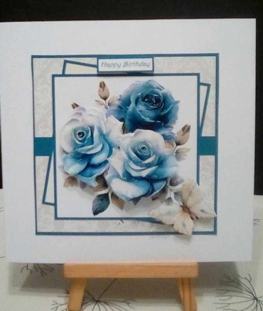 Blue rose 7x7 by Benita Jenkinson