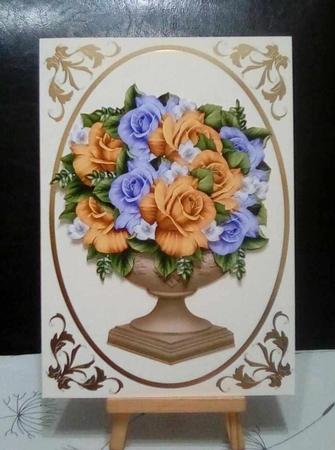 Antique Vase &  easter Roses Mini Kit by Benita Jenkinson