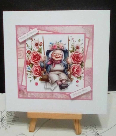 Granny 7x7 card, decoupage, insert and toppers by Benita Jenkinson