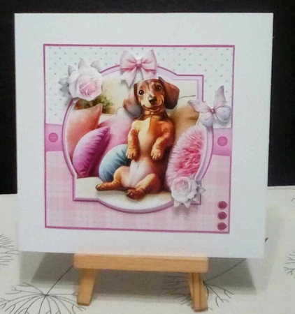 Chilled Out Dachshund - Pink (Request) by Benita Jenkinson
