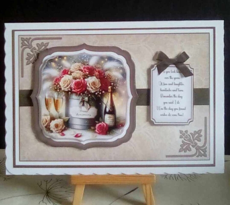 A5 Anniversary Floral Buckets 1 - Card Front, Toppers and sentiments by Benita Jenkinson