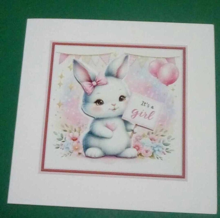 Rabbit baby girl 7x7 by Benita Jenkinson