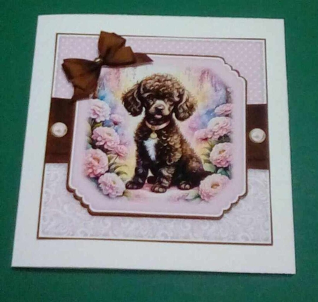Poodle Puppy in Flowers No.5 by Benita Jenkinson