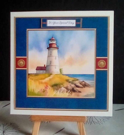 2 Lovely Masculine Lighthouse Toppers by Benita Jenkinson