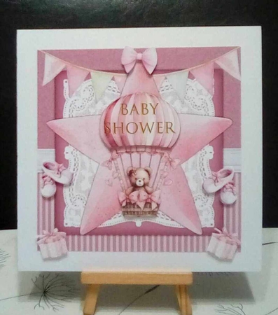 Baby Shower Baby Girl 7 x 7 Card by Benita Jenkinson