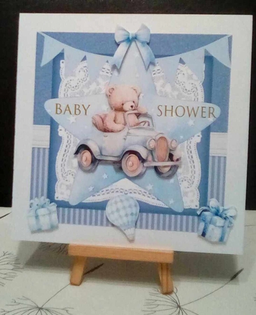 Baby Shower Baby Boy 7 x 7 Card by Benita Jenkinson