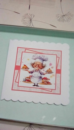 Gran the chef 7x7 card decoupage, insert and toppers by Benita Jenkinson