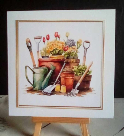 5 Lovely 8x8 Gold Frame Toppers With FLOWER GARDENS, Mini Kit by Benita Jenkinson