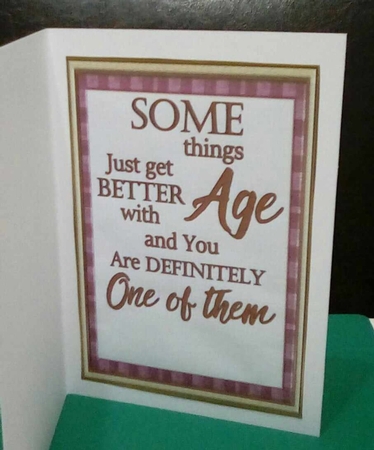 Cheeky Wine Birthday Topper & Insert for an A5 Card by Benita Jenkinson