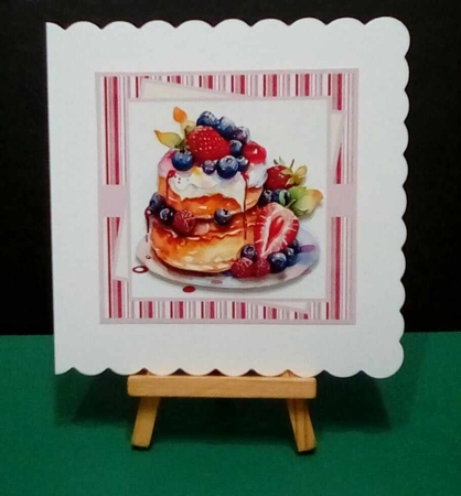 Birthday treat 7x7, decoupage, insert and toppers by Benita Jenkinson