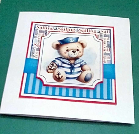 Sailor Teddy Bears Card front & Toppers Kit-2 by Benita Jenkinson