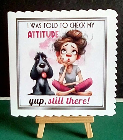 Girl With Attitude 8X8 Card Front by Benita Jenkinson
