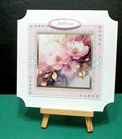 7x7 Mini Kit, Beautiful Pink and Gold Roses by Benita Jenkinson