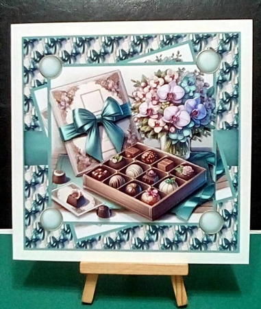 Chocolates and flowers 8x8 by Benita Jenkinson