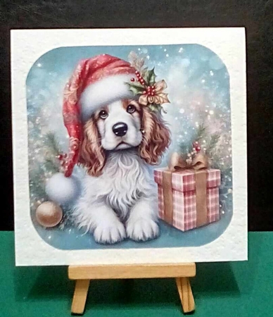 Santa Hat Pups 3 by Benita Jenkinson