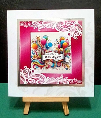 7 x 7 Colourful Anniversary Card by Benita Jenkinson
