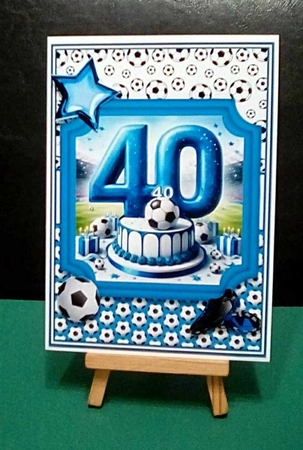 BIRTHDAY AGES 30, 40, 50 BLUE FOOTBALL by Benita Jenkinson