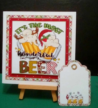 6x6 HO HO HO hold my choice of four beer mini kit  by Benita Jenkinson
