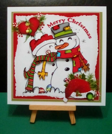 6x6 Snowman couple by Benita Jenkinson