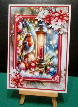 Robin And Candle Light - 5x7 by Benita Jenkinson