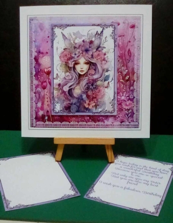Floral Fairy 7 x 7 Birthday Card by Benita Jenkinson