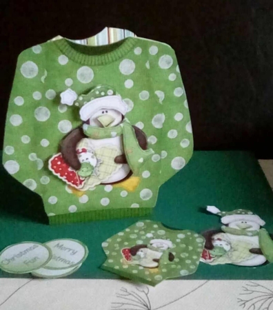 Penguin Santa - Christmas Jumper Card Mini Kit by Benita Jenkinson