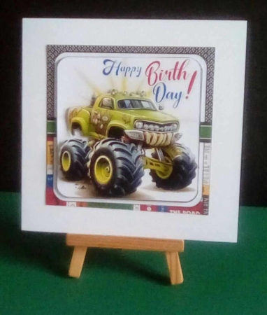 7x7 Monster truck birthday wishes choice of four mini kit by Benita Jenkinson