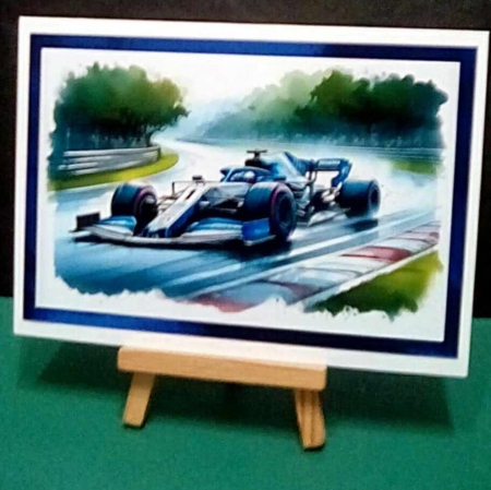 Formula One Cars - Blue & White by Benita Jenkinson
