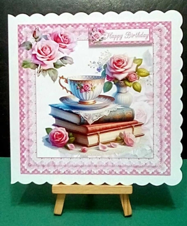 7x7 Cup of tea and a book for mother choice of four mini kit by Benita Jenkinson
