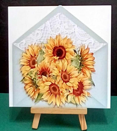 All Occasions Sunflower 7 x 7 Envelope Shaped Card by Benita Jenkinson