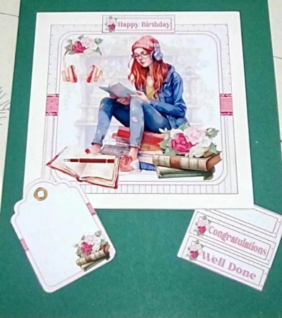 7x7 Denim girl loves reading choice of four mini kit by Benita Jenkinson