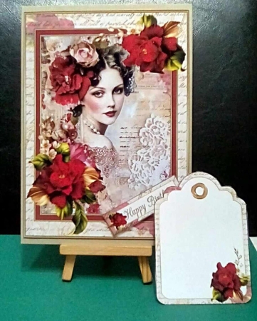 cup1369678_1209 - Vintage lady with roses choice of four mini kit