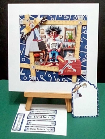 7x7 Comical Mr. Fix it choice of two mini kit by Benita Jenkinson