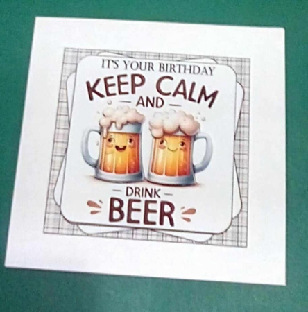 cup1375808_1209 - 7x7 Beer birthday wishes choice of four mini kit