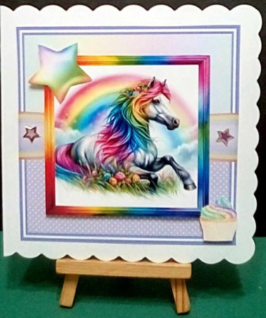 7x7, 5x7, 6x6 - RAINBOW HORSES by Benita Jenkinson